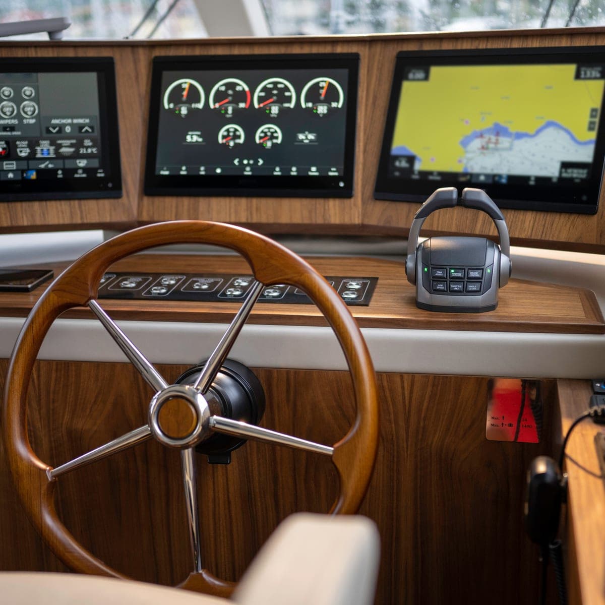 Marine technology innovation — yacht cockpit controls and digital navigation systems
